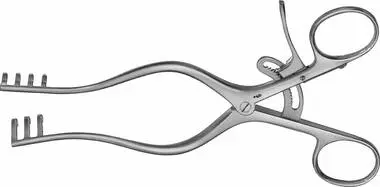 WEITLANER Retractor (Self-Retaining), 165 mm, 3x4 Prongs, Blunt