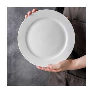 High Bone China Plate Customized Wedding Hotel White Porcelain Flat Plate